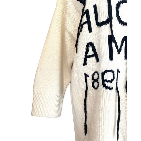 Cavour Roma Oversized Lettering Wool Blend Tunic Sweater Dress - Picture 4 of 8